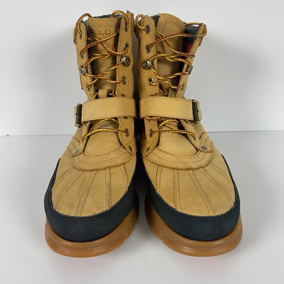 Polo Ralph Lauren Tenard Boots Men's 9.5 D Duck Boots Tan Brown Suede Leather - Picture 3 of 16